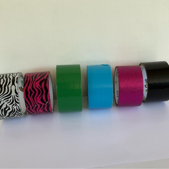 Duck Tape Duct Tape Bundle 6 Rolls New Used Animal Print Green Sky Blue … - Picture 3 of 13